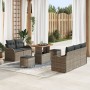 Sofá de Jardín Set de 4 Gris, Gris Oscuro Ratán, Tela Mediano de , Sofás de exterior - Ref: Foro24-3364163, Precio: 606,73 €,...