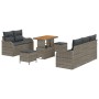 Sofá de Jardín Set de 4 Gris, Gris Oscuro Ratán, Tela Mediano de , Sofás de exterior - Ref: Foro24-3364163, Precio: 606,73 €,...
