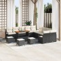 Juego de sofá de jardín de 13 piezas con cojines negro de poliratán y acacia | Foro24.es | Tu tienda online para hogar, jardín y más Foro24.es