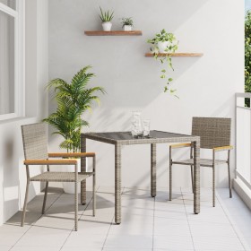 Comprar Set de Comedor de Jardín de 3 Piezas Gris