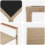 Juego de Comedor de Jardín 3 Piezas Beige Poliratán, Sillas de Jardín Apilables con Cojines 2 pcs Beige Poliratán de , Sillas...