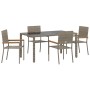 Conjunto de Comedor de Jardín  de 5 Piezas Gris Poliratán, Sillas de Jardín Plegables  con Cojines 2 piezas Gris Poliratán | Foro24.es | Tu tienda online para hogar, jardín y más Foro24.es