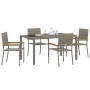 Conjunto de Comedor de Jardín  de 5 Piezas Gris Poliratán, Sillas de Jardín Plegables  con Cojines 2 piezas Gris Poliratán | Foro24.es | Tu tienda online para hogar, jardín y más Foro24.es