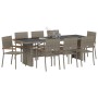 Set de Comedor de Jardín de 9 Piezas en Poliratán Gris de , Sillas de jardín - Ref: Foro24-3365421, Precio: 697,53 €, Descuen...