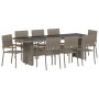 Conjunto de Comedor de Jardín de 11 Piezas Gris de Poliratán de , Sillas de jardín - Ref: Foro24-3365423, Precio: 864,22 €, D...