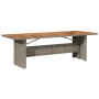 Juego de Comedor de Jardín de 9 piezas Gris Poliratán Acacia, Sillas Apilables de Jardín con Cojines 2 pcs Gris Poliratán de ...
