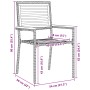 Juego de Comedor de Jardín de 9 piezas Gris Poliratán Acacia, Sillas Apilables de Jardín con Cojines 2 pcs Gris Poliratán de ...