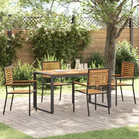 Comprar Set de Comedor Jardín de 5 Piezas Negro