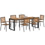 Juego de Comedor de Jardín de 7 Piezas Negro Polirratán Acacia, Sillas Apilables de Jardín  con Cojines 2 pcs Negro Polirratán | Foro24.es | Tu tienda online para hogar, jardín y más Foro24.es