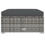 Reposapiés de jardín con cojín ratán sintético gris 70x70x30 cm de vidaXL, Sofás modulares de exterior - Ref: Foro24-317514, ...