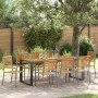 Juego de Comedor de Jardín de 9 Piezas Gris Poliratán Acacia,  Sillas de Jardín Apilables con Cojines 2 pcs Gris Poliratán | Foro24.es | Tu tienda online para hogar, jardín y más Foro24.es