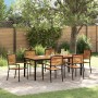 Juego de Comedor de Jardín de 7 Piezas de Poliratán Negro y Acacia | Foro24.es | Tu tienda online para hogar, jardín y más Foro24.es