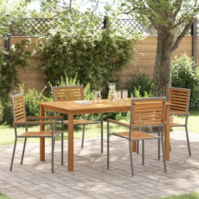 Comprar Set de comedor de jardín de 5 piezas Gris