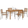 Set de comedor de jardín de 5 piezas  Gris Poliratán Acacia, Sillas de jardín apilables  con cojines 2 pcs Gris Poliratán | Foro24.es | Tu tienda online para hogar, jardín y más Foro24.es
