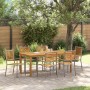 Juego de Comedor de Jardín de 7 Piezas Gris de Polyratán Acacia, Sillas Apilables de Jardín  con Cojines 2 pcs Gris de Polyratán | Foro24.es | Tu tienda online para hogar, jardín y más Foro24.es