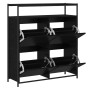Zapatero con 4 Cajones Plegables Negro Roble 100x34x112 cm | Foro24.es | Tu tienda online para hogar, jardín y más Foro24.es