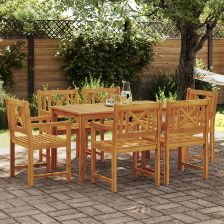 Juego de Comedor de Jardín de 7 Piezas en Madera Maciza de Acacia | Foro24.es | Tu tienda online para hogar, jardín y más Foro24.es
