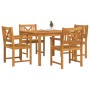 Conjunto de Comedor de Jardín de 5 Piezas de Madera Maciza de Acacia, Sillas de Jardín 2 pcs de Madera Maciza de Acacia de , ...