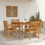 Conjunto de Comedor de Jardín de 5 Piezas de Madera Maciza de Acacia, Sillas de Jardín 2 pcs de Madera Maciza de Acacia de , ...