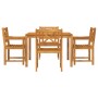 Conjunto de Comedor de Jardín de 5 Piezas de Madera Maciza de Acacia, Sillas de Jardín 2 pcs de Madera Maciza de Acacia de , ...
