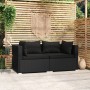Sofá de 2 plazas con cojines ratán sintético negro de vidaXL, Conjuntos de jardín - Ref: Foro24-317520, Precio: 190,78 €, Des...