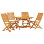 Juego de Comedor de Jardín de 5 Piezas de Madera Sólida de Acacia de , Mesas de jardín - Ref: Foro24-3375702, Precio: 338,11 ...