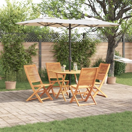Set de comedor de jardín de 5 piezas de madera maciza de acacia de , Mesas de jardín - Ref: Foro24-3375704, Precio: 310,35 €,...