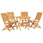 Set de comedor de jardín de 5 piezas de madera maciza de acacia de , Mesas de jardín - Ref: Foro24-3375704, Precio: 310,35 €,...