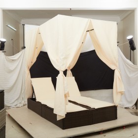 Comprar Sofá de sol doble con techo y cortinas de