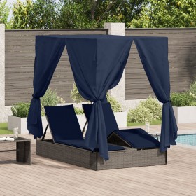 Comprar Tumbona Doble Juego de 2 Gris y Azul