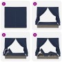 Tumbona Doble Juego de 2 Gris y Azul Marino Ratán Grande | Foro24.es | Tu tienda online para hogar, jardín y más Foro24.es