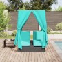 Tumbona Doble Juego de 2 Negra y Turquesa | Foro24.es | Tu tienda online para hogar, jardín y más Foro24.es