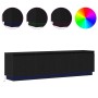 mueble para TV con LED Negro Roble 180x38x49 cm Madera elaborada de , Muebles TV - Ref: Foro24-3376145, Precio: 163,91 €, Des...