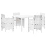 Set de Comedor de Jardín de 5 Piezas con Cojines Blanco Poliratán de , Mesas de jardín - Ref: Foro24-3378543, Precio: 232,24 ...