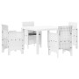 Juego de Comedor de Jardín de 5 Piezas con Cojines Blanco Poliratán de , Mesas de jardín - Ref: Foro24-3378545, Precio: 232,2...