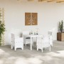 Juego de Comedor de Jardín de 5 Piezas con Cojines Blanco Poliratán de , Mesas de jardín - Ref: Foro24-3378545, Precio: 232,2...
