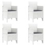 Juego de Comedor de Jardín de 5 Piezas con Cojines Blanco Poliratán de , Mesas de jardín - Ref: Foro24-3378545, Precio: 232,2...