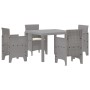 Juego de Comedor de 5 Piezas con Cojines Gris Claro Ratan Sintético | Foro24.es | Tu tienda online para hogar, jardín y más Foro24.es