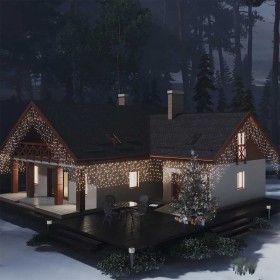 Cortina luces carámbano 10m 400 LED blanco cálido 8 funciones en Decoración Festiva y Estacional | Comprar online en Foru.es