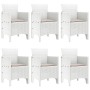 Conjunto de Comedor de Jardín de 7 Piezas Blancas de Ratán de , Mesas de jardín - Ref: Foro24-3378562, Precio: 332,74 €, Desc...