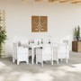 Conjunto de Comedor de Jardín de 7 Piezas con Cojines Blanco Poliratán de , Mesas de jardín - Ref: Foro24-3378565, Precio: 35...