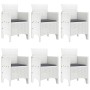 Conjunto de Comedor de Jardín de 7 Piezas con Cojines Blanco Poliratán de , Mesas de jardín - Ref: Foro24-3378565, Precio: 35...