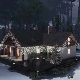 Cortina luces carámbano 10m 400 LED blanco frío 8 funciones en Decoración Festiva y Estacional | Comprar online en Foru.es