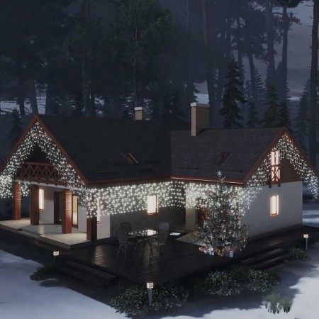 Cortina luces carámbano 10m 400 LED blanco frío 8 funciones en Decoración Festiva y Estacional | Comprar online en Foru.es