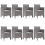 Juego de Comedor de Jardín de 9 Piezas con Cojines de Ratán Sintético Gris Claro de , Mesas de jardín - Ref: Foro24-3378589, ...