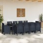 Conjunto de Comedor de Jardín de 11 Piezas con Cojines Antracita Poliratán de , Mesas de jardín - Ref: Foro24-3378593, Precio...