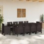 Juego de Comedor de Jardín de 11 Piezas con Cojines Marrón Poliratán de , Mesas de jardín - Ref: Foro24-3378599, Precio: 558,...