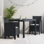 Juego de Comedor de Jardín de 3 Piezas con Cojines de Ratán Poliéster Antracita de , Mesas de jardín - Ref: Foro24-3378676, P...