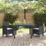 Juego de Comedor de Jardín de 3 Piezas con Cojines de Ratán Poliéster Antracita de , Mesas de jardín - Ref: Foro24-3378676, P...