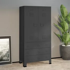 Armario industrial de metal gris antracita 90x50x180 cm de vidaXL, Armarios roperos - Ref: Foro24-339615, Precio: 471,97 €, D...